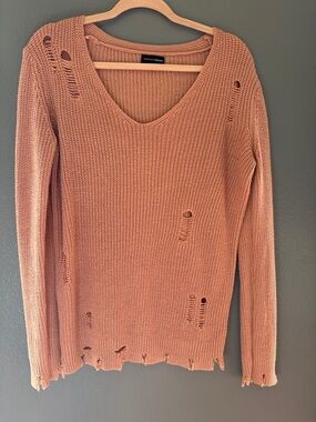 Ambiance Soft Ribbed Sweater in Dusty Pink
